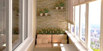 Ремонт балкона «под ключ» с проведением электричества и размещением зоны отдыха.